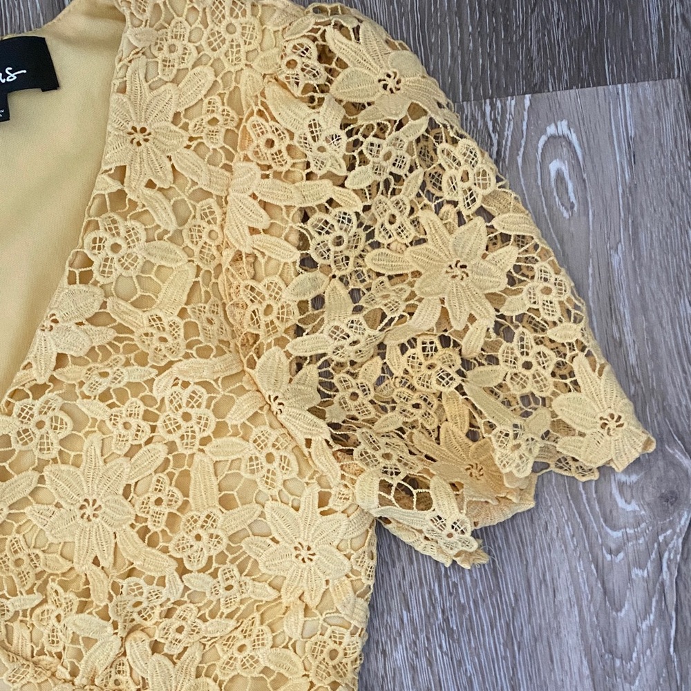 Lulu's Yellow Lace Mini Dress - Picture 3 of 5